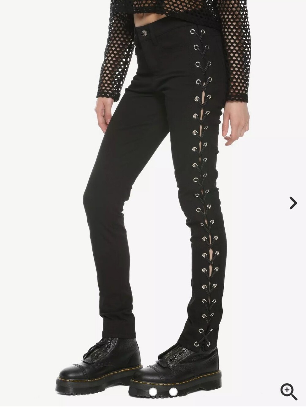 NWT Royal Bones Tripp Hot Topic Lace Sides Black Jeans